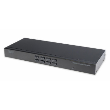 Przełącznik KVM DIGITUS Combo PS/2&USB 2.0, 8 portów, Rack, IP (opcjonalnie)