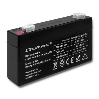 Akumulator AGM Qoltec 6V 1.3Ah max.0.39A