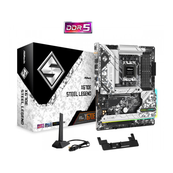ASRock X670E Steel Legend ATX AM5 AMD Motherboard 90-MXBJ40-A0UAYZ ASRock X670E Steel Legend ATX AM5 AMD Motherboard 90-MXBJ40-A0UAYZ