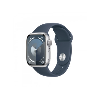 Apple Watch S9 Alu. 41mm GPS Silver Sport Band Storm Blue S/M MR903QF/A