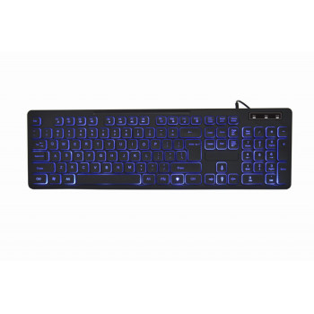 Gembird backlight multimedia keyboard 3-color black US layout KB-UML3-02