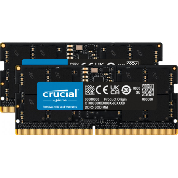 Crucial DDR5 32GB 2x16GB 4800MHz 262pin SO DIMM CT2K16G48C40S5 Crucial DDR5 32GB 2x16GB 4800MHz 262pin SO DIMM CT2K16G48C40S5