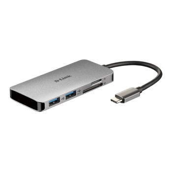 D-Link 6 In 1 USB-C Hub mit HDMI/Kartenleser/USB-C Ladeanschluss DUB-M610