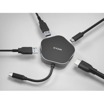 D-Link 4 In 1 USB-C Hub mit HDMI/USB-C Ladeanschluss DUB-M420