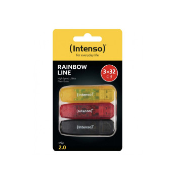 Intenso USB Flash Drive 32GB 2.0 Rainbow Line Triplepack 3502483