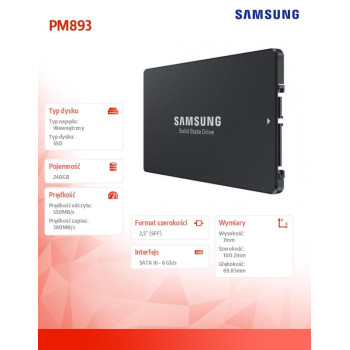 Dysk SSD DCT PM893 240GB MZ7L3240HCHQ-00W07