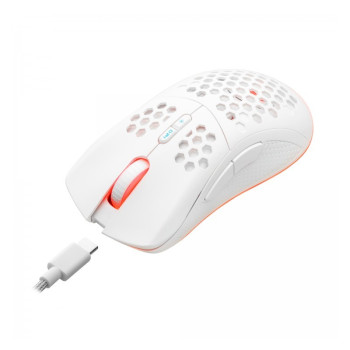 Mysz gamingowa bezprzewodowa Nemesis M700 akumulator 8000 DPI 7P RGB LED programowalne przyciski biała