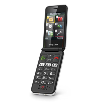Emporia SIMPLICITYglam 7,11 cm (2.8") 102 g Czarny, Biały Telefon dla seniora