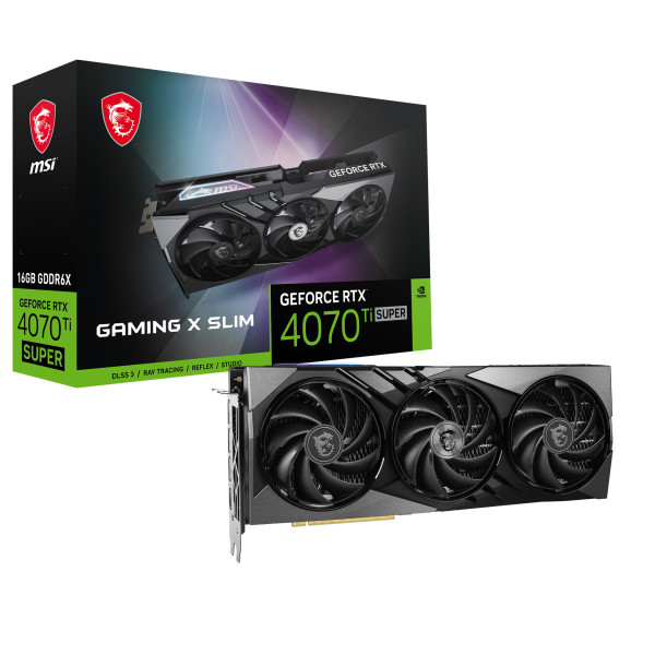 MSI GAMING GeForce RTX 4070 Ti SUPER 16G X SLIM NVIDIA 16 GB GDDR6X MSI GAMING GeForce RTX 4070 Ti SUPER 16G X SLIM NVIDIA 16 GB GDDR6X
