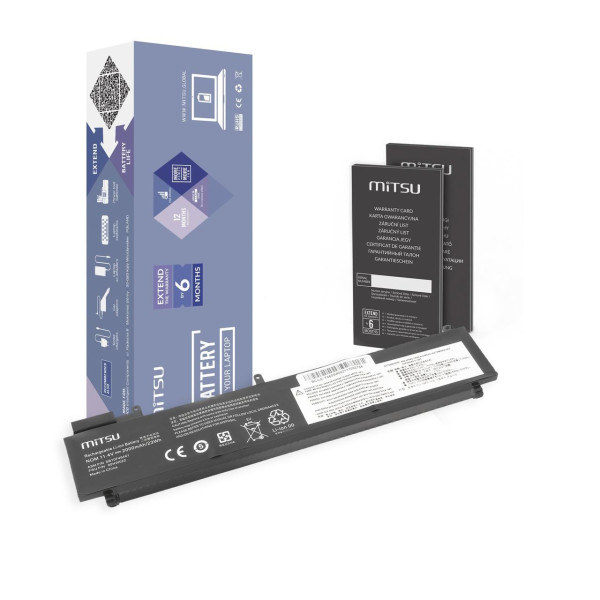 Bateria Mitsu do notebooka Lenovo ThinkPad T460s, T470s, tylna bateria (11.4V) (2000 mAh) Bateria Mitsu do notebooka Lenovo ThinkPad T460s, T470s, tylna bateria (11.4V) (2000 mAh)