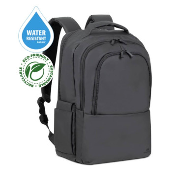 Plecak do notebooka 15,6" RIVACASE ECO Tegel 8435, czarny, z ekologicznego, wodoodpornego materiału z recyklingu (rPET)