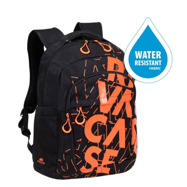 Plecak do notebooka 15,6" RIVACASE Heide 5430, 30L, dla dzieci i młodzieży, czarny/pomarańczowy, z materiału wodoodpornego Plecak do notebooka 15,6" RIVACASE Heide 5430, 30L, dla dzieci i młodzieży, czarny/pomarańczowy, z materiału wodoodpornego