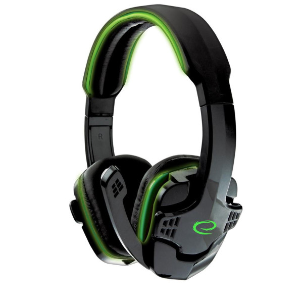 Słuchawki z mikrofonem Esperanza "Raven" Gaming zielone Słuchawki z mikrofonem Esperanza "Raven" Gaming zielone