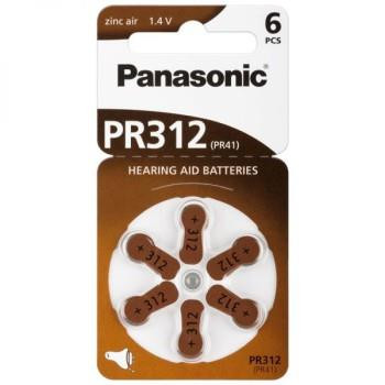 Baterie do aparatów słuchowych Panasonic PR-312 6 szt.