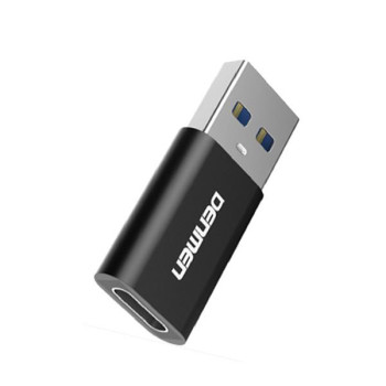 Adapter Denmen DU13 OTG USB A do USB typ-C czarny