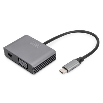 Kabel adapter graficzny DIGITUS USB Typ C na miniDisplayPort/VGA 4K 30Hz UHD 0,2m