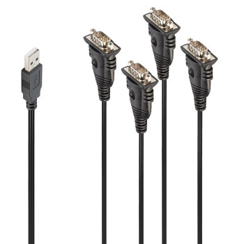 Kabel adapter LINDY USB 1.1 - 4x RS232 0,94m czarny