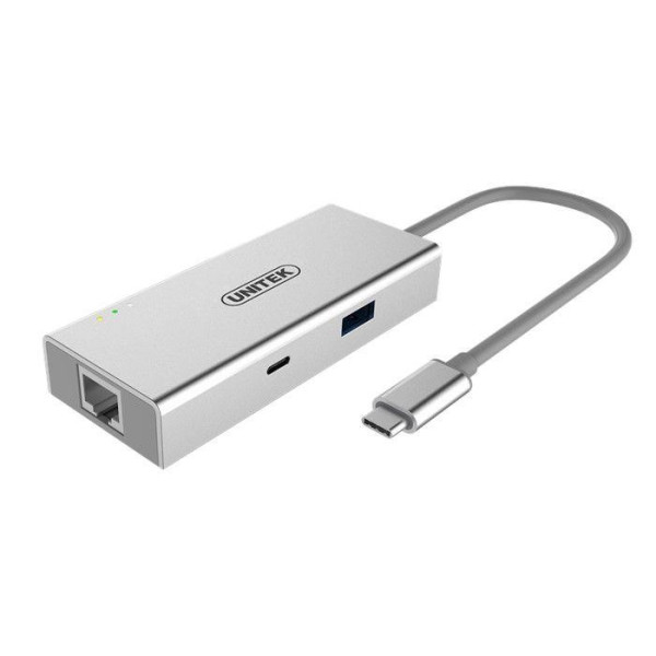 Kabel adapter Unitek Y-9117 USB Typ-C do HDMI/GigaEth/1xUSB3.0/1xTyp-C Kabel adapter Unitek Y-9117 USB Typ-C do HDMI/GigaEth/1xUSB3.0/1xTyp-C