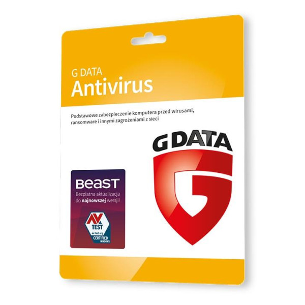 Oprogramowanie GDATA Antivirus 1PC 1rok karta-klucz Oprogramowanie GDATA Antivirus 1PC 1rok karta-klucz