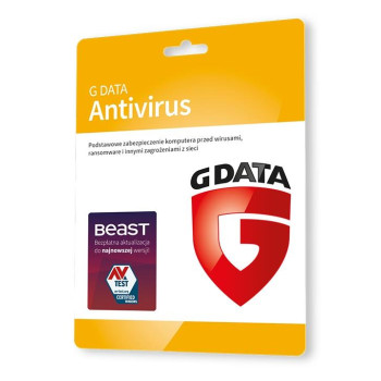 Oprogramowanie GDATA Antivirus 2PC 1rok karta-klucz