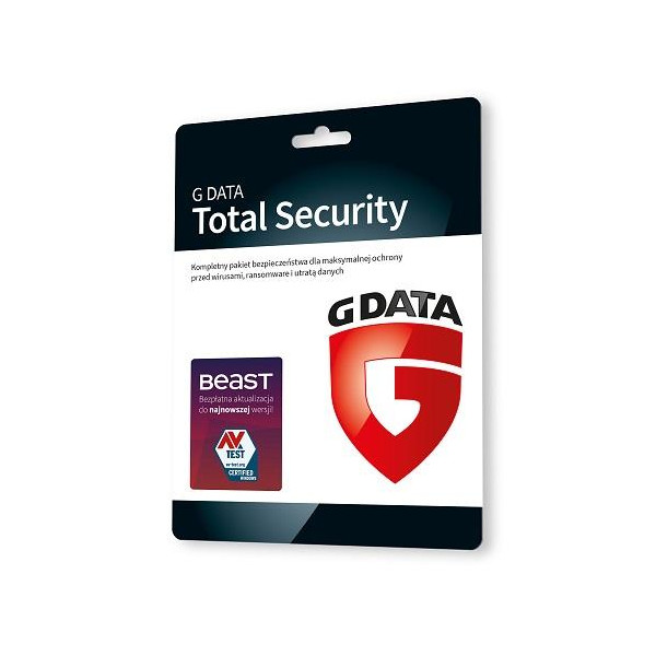 Oprogramowanie GDATA Total Security 1PC 2lata karta-klucz Oprogramowanie GDATA Total Security 1PC 2lata karta-klucz