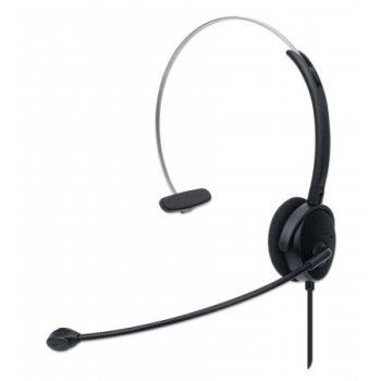 Manhattan 179867 słuchawki zestaw słuchawkowy Przewodowa Opaska na głowę Biuro centrum telefoniczne USB Typu-A Czarny