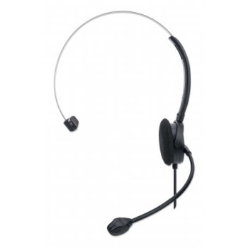 Manhattan 179867 słuchawki zestaw słuchawkowy Przewodowa Opaska na głowę Biuro centrum telefoniczne USB Typu-A Czarny