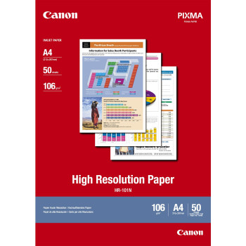 Canon Hr101n paper a4 **50-pack** Canon A4 High Resolution Paper (HR-101N), 106 gram **50-pack**