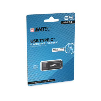 USB FlashDrive 64GB Emtec D400 USB-C 3.2 (80MB/s)