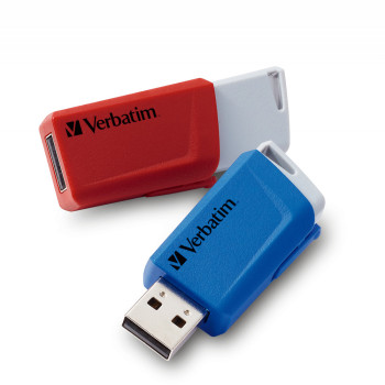 Verbatim Store 'n' Click pamięć USB 32 GB USB Typu-A 3.2 Gen 1 (3.1 Gen 1) Niebieski, Szary, Czerwony